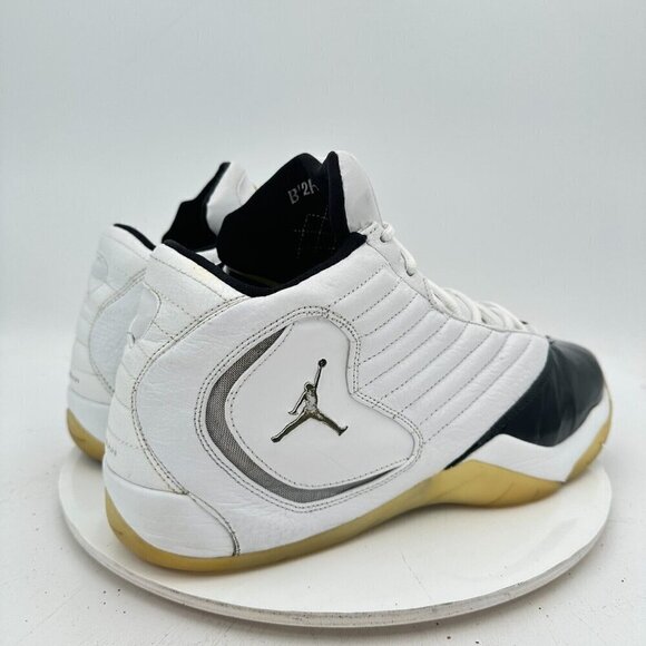 Nike Air Jordan B-2RUE Men Size 13 312523-106 White Metallic Silver Black Shoes - Picture 5 of 12